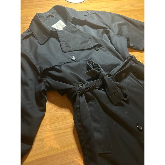 London Fog women’s size 16 double breasted trench coat black - Picture 4 of 8